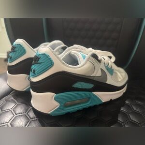 Nike Air Max White and Aqua Sneakers